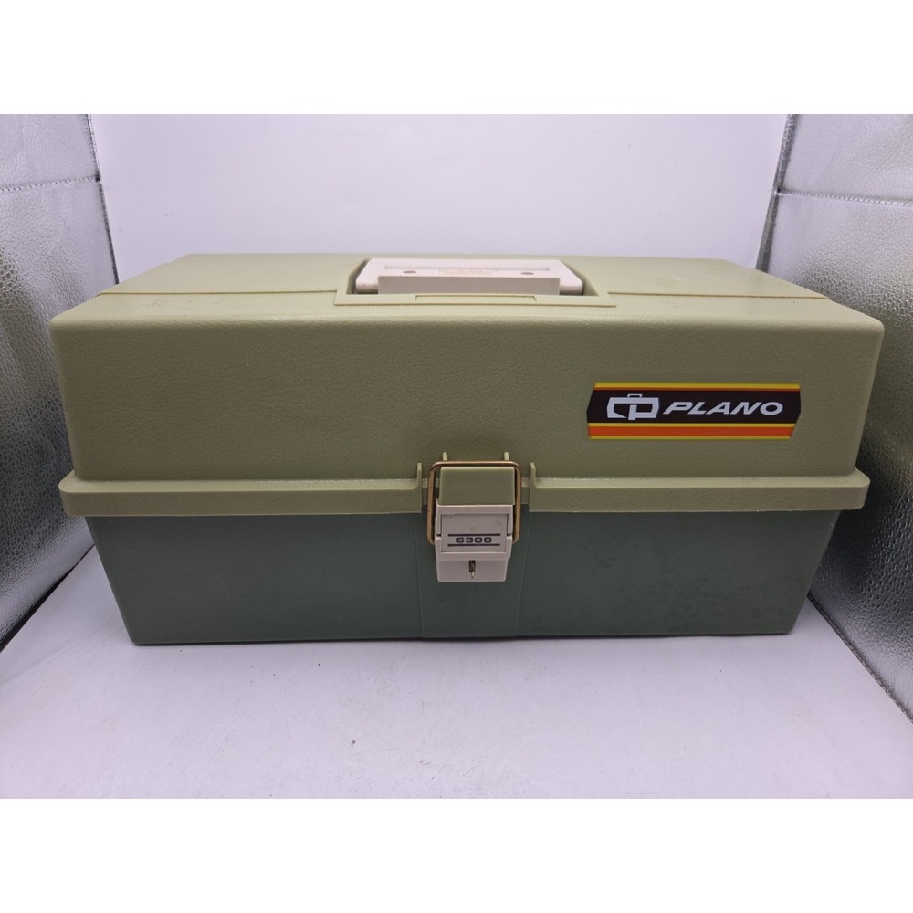 Vintage Plano Model 6300 Tackle Box 3 Trays Fixed Dividers USA - NICE